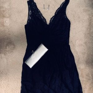 Navy Lace Amsale Dress Size 12